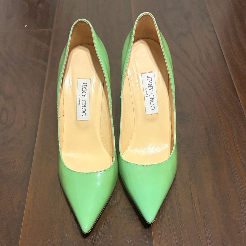 Jimmy Choo Lime Green and Teal Heels